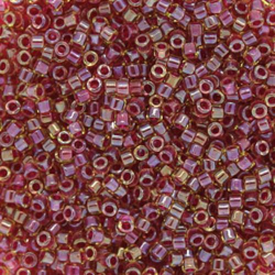 Miyuki Delica 11/0 DB0282 Lined Amber/Vermilion