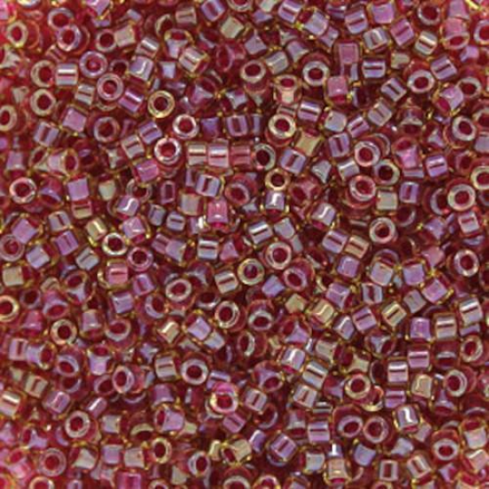 Miyuki Delica 11/0 DB0282 Lined Amber/Vermilion