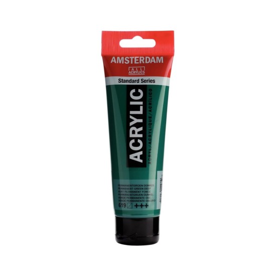 ROYAL TALENS AMSTERDAM Acrylic tube 120ml - Permanent Green Deep 619