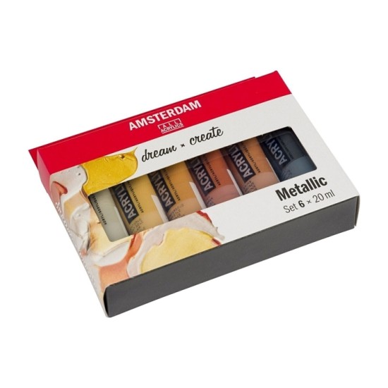 Σετ 6 Ακρυλικά Amsterdam Standard 20ml Metallic