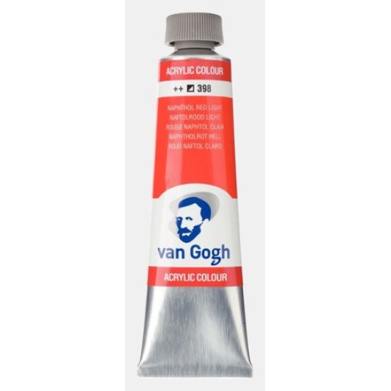 Talens van gogh ακρυλικό χρώμα 398 naphthol red light 40ml