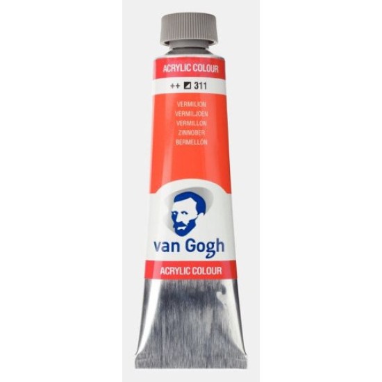 Talens van gogh ακρυλικό χρώμα 311 vermilion 40ml