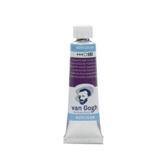 WATERCOLOR TUBE - QUINACRIDONE PURPLE RED ( 592 ) - 10ml - VAN GOGH