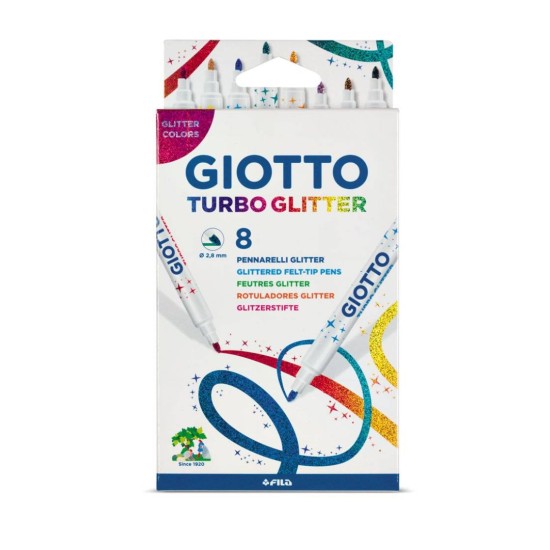 Giotto Turbo Glitter Μαρκαδόροι 8τμχ	