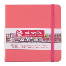 ART CREATION ΜΠΛΟΚ ΣΧΕΔΙΟΥ CORAL RED 12Χ12 140gr 80φυλ. SKETCH BOOK TALENS 