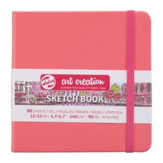 ART CREATION ΜΠΛΟΚ ΣΧΕΔΙΟΥ CORAL RED 12Χ12 140gr 80φυλ. SKETCH BOOK TALENS 