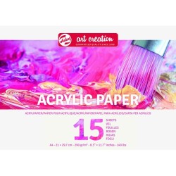 TALENS ΜΠΛΟΚ ACRYLIC PAPER A4 (21Χ29.7) 290gr 15φυλλα ART CREATION
