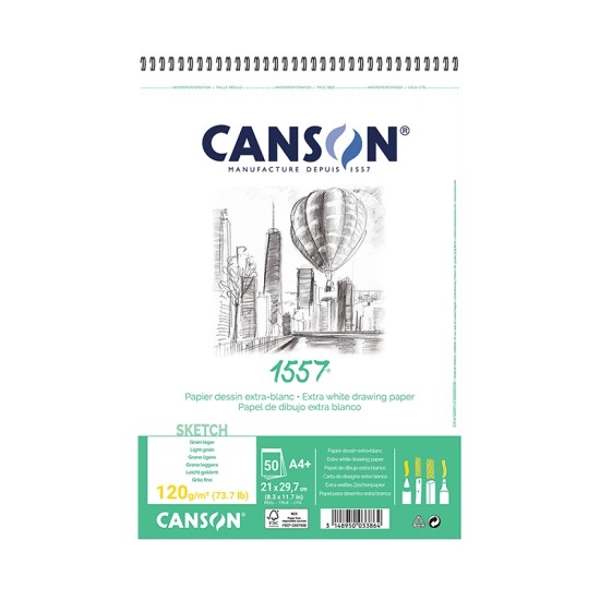 ΜΠΛΟΚ CANSON 1557 SP SKETCH A4 120gr 50Φ