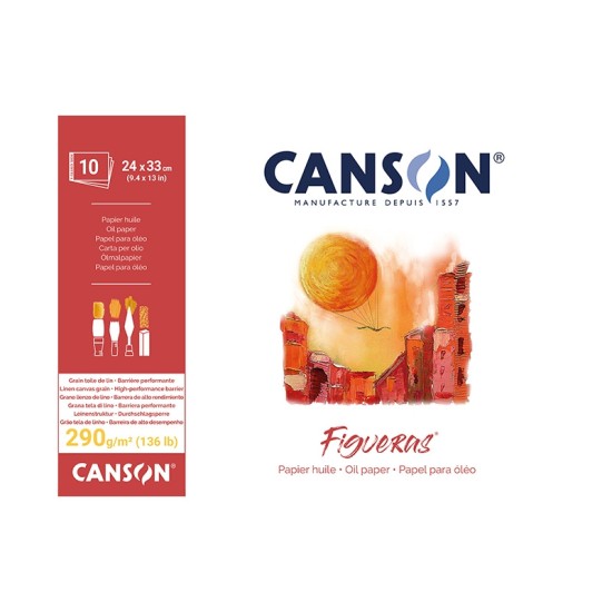 ΜΠΛΟΚ CANSON FIGUERAS OIL 24x33 290gr 10φ CANVAS