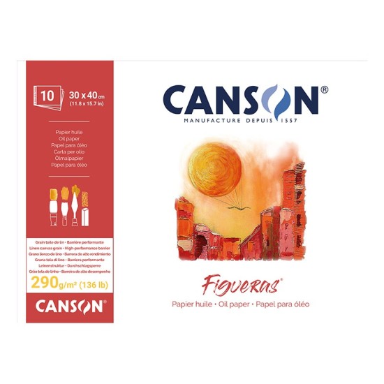 ΜΠΛΟΚ CANSON FIGUERAS OIL 30x40 290gr 10φ CANVAS