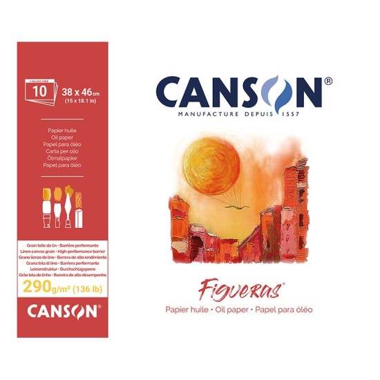 ΜΠΛΟΚ CANSON FIGUERAS OIL 38x46 290gr 10φ CANVAS
