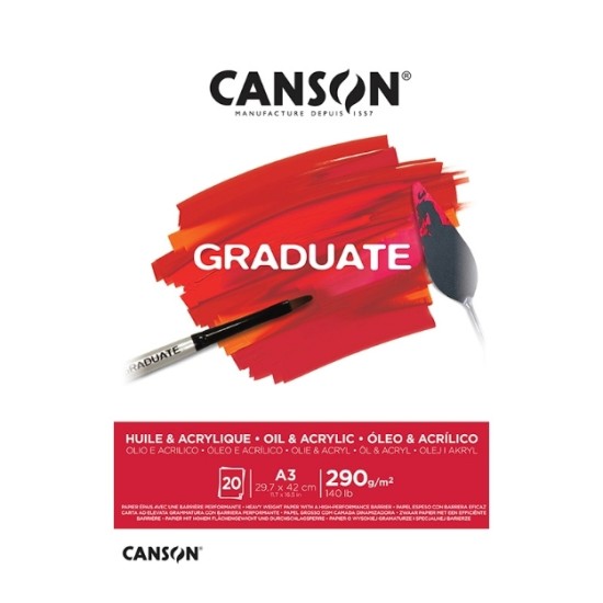 ΜΠΛΟΚ CANSON GRADUATE OIL & ACRYLIC Α3 290gr 20φ