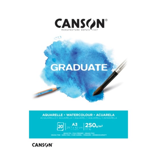 ΜΠΛΟΚ CANSON GRADUATE WATERCOLOUR Α3 250gr 20φ