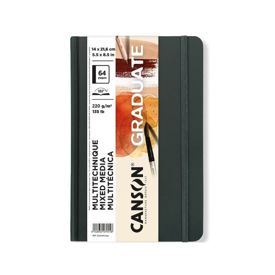 CANSON SKETCH BOOK GRD MIXED MEDIA NATURAL 220gr 14x21,6 32φ PORTRAIT