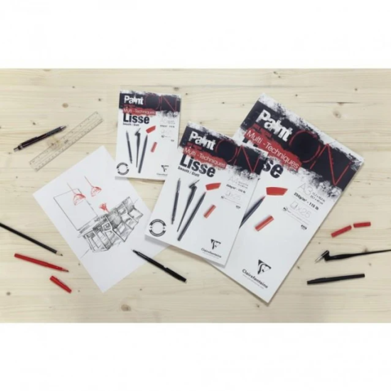 Clairefontaine Μπλοκ Mix Media PaintON Lisse 25 φύλλων A4 (21x29,7cm) 250gr