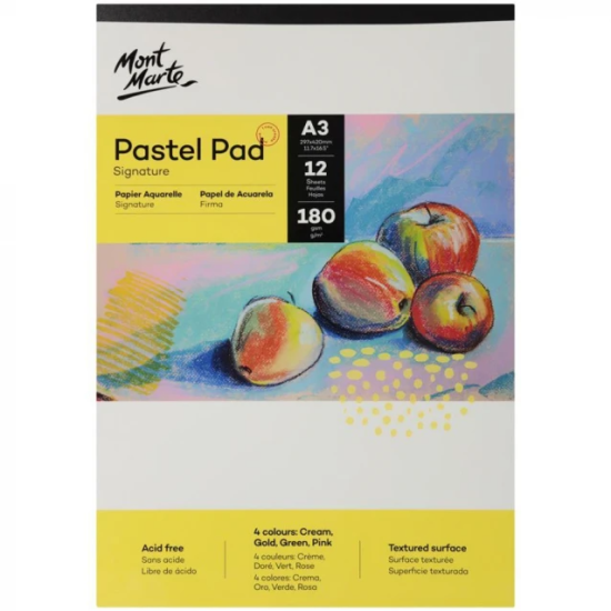 Mont Marte Μπλοκ Παστέλ 12Φ A3 (29,7x42cm) με 4 Αποχρώσεις 180gr 12 Φύλλων