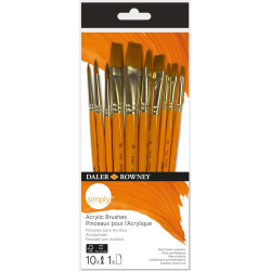 Πινέλα Simply Συνθετικά  για ακρυλικά set 10 τμχ - Short Handle	