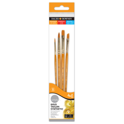 Πινέλα Simply Ακρυλικά  Gold Taklon Σετ 4τμχ - Short Handle