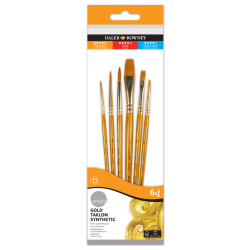 Πινέλα Simply Ακρυλικά Gold Taklon Σετ 6τμχ - Short Handle