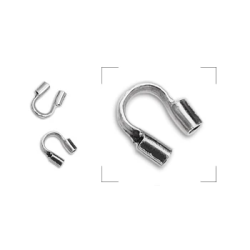 Ορειχ. θηλιά wire-protector για Φ0.5mm ασημί  20τμχ