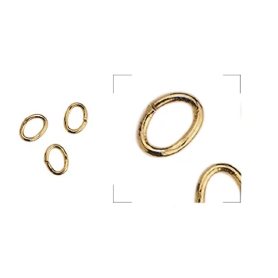 Κρικάκι ορειχ. οβάλ εξ. 3x4mm-0.6mm χρυσό 45τμχ