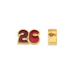 Περαστό 26 glitter red Χρυσο 24K 2τμχ		