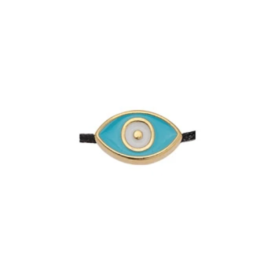 Χάντρα γαλάζιο μάτι Φ1.5mm 014704 χρυσό 2τμχ