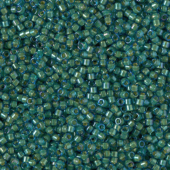 Miyuki Delica 11/0 DB2381 Fancy Lined Aqua Green