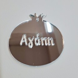 Πλέξι γκλας ασημί ρόδι ''Αγάπη'' 8εκ 2τμχ