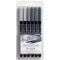 Lyra Aqua Brush Duo Μαρκαδόρος Πινέλο Σετ Grey Tones 6τμχ