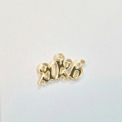 Γούρι πλέξι γκλας χρυσό  2026 πλάγιο 30mm 10τμχ