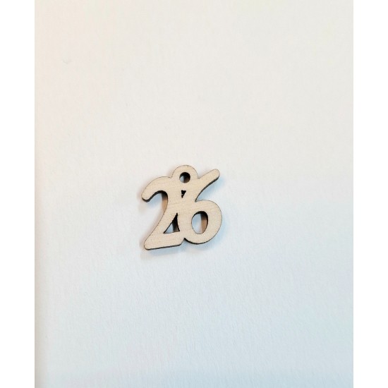 Γούρι ξύλινο 26  17mm  10τμχ