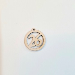 Γούρι ξύλινο 26 στρογγυλο 32mm  10τμχ