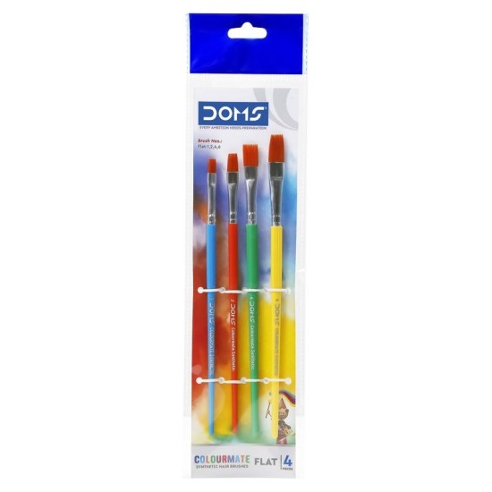 Doms Colourmate Συνθετικά Πινέλα Brushes Flat 5τμχ (1,2,4,6)