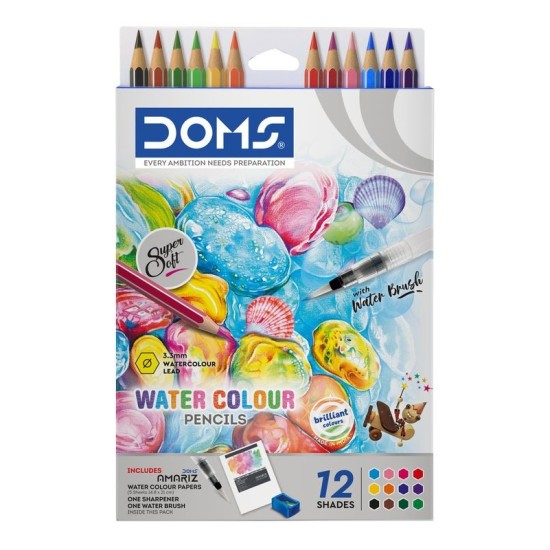 DOMS Aqua Water Ξυλομπογιές 12 τμχ
