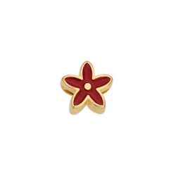 Μοτίφ χάντρα μαργαρίτα κόκκινη Φ2mm 2τμχ