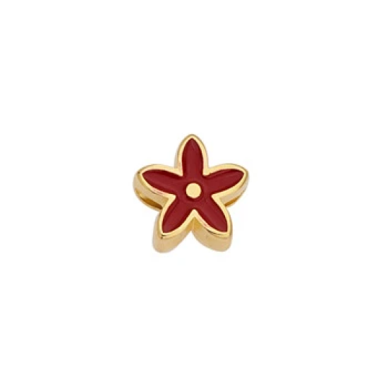 Μοτίφ χάντρα μαργαρίτα κόκκινη Φ2mm 2τμχ