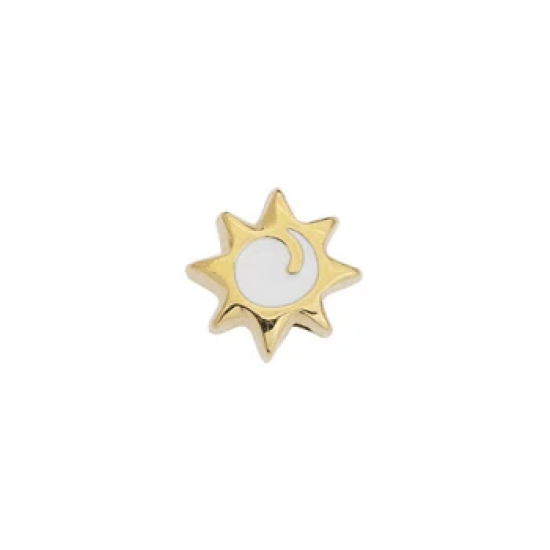 Μοτίφ χάντρα ήλιος λευκό με Φ1.5mm 2τμχ