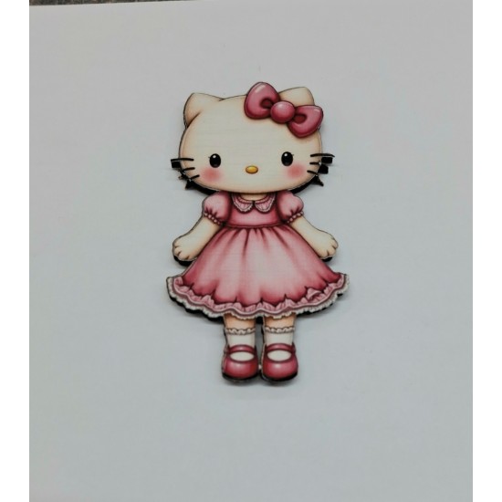 Ξύλινη hello kitty τυπωμένο 10cm