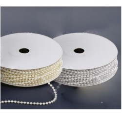 Κορδέλα με Πέρλες 4mm σε Καρούλι 20 Yards – Λευκή 