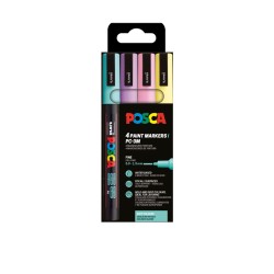 POSCA PC-3M Σετ 4 Μαρκαδόρων Soft Colours 0.9-1.3mm