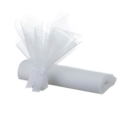 Τούλι Οργάντζα Λευκό 45x50cm για Μπομπονιέρες & Χειροτεχνίες 100τμχ